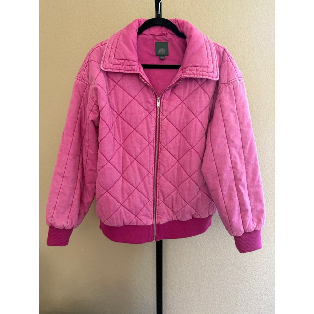 Wild Fable Women's Oversized Woven Quilted Bomber Jacket Size Small - Picture 3 of 6